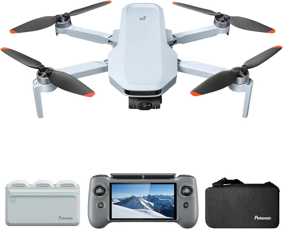 Potensic Atom 2 Fly More Combo con RC PTD 1, drones con cámara para adultos 4K video, foto 8K, transmisión de 6.2 mi, vuelo de 96 minutos, cardán de 3 ejes, pista de AI, disparo vertical