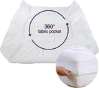 EASELAND Funda de colchón tamaño Queen, protector de colchón acolchado con parte superior de algodón, se estira hasta 8-21 pulgadas, bolsillo profundo, colchoneta refrescante (60x80 pulgadas, blanco)
