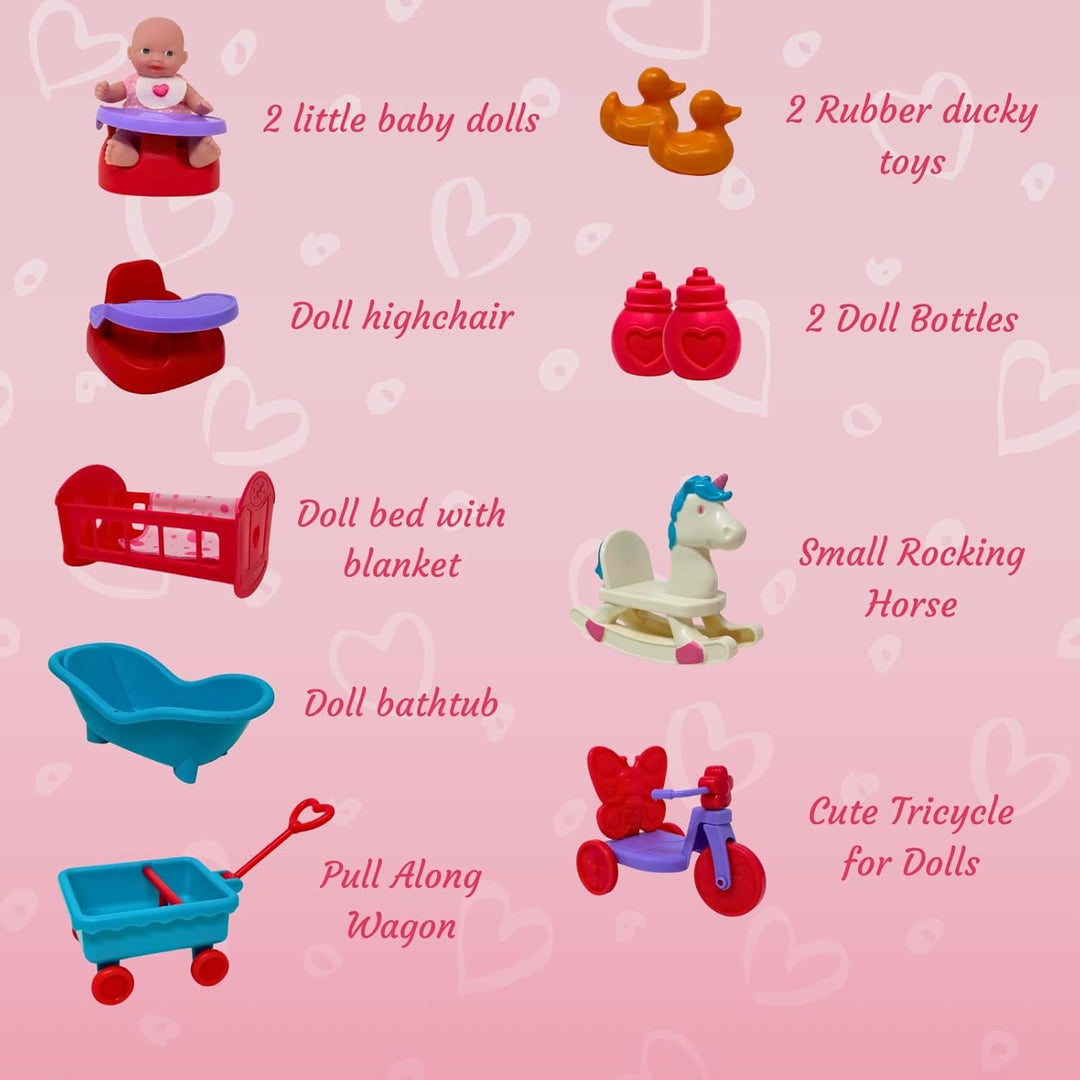 Mini juego de muñecas de bebé, juego de muñecas pequeñas con acceso...
