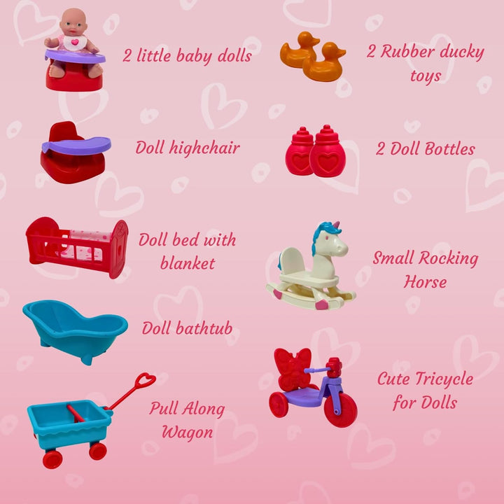 Mini juego de muñecas de bebé, juego de muñecas pequeñas con acceso...