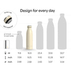 LARS NYSØM Botella de agua aislada de acero inoxidable de 12 onzas, 17 onzas, 25 onzas, 34 onzas, 51 onzas, frasco térmico aislado para bebidas calientes y frías, botella a prueba de fugas (verde