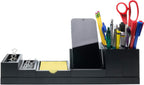 Excello Global Products Organizador magnético de escritorio | 6 compartimentos extraíbles para bolígrafos, lápices, postes, clips, teléfono celular y suministros de oficina (negro)