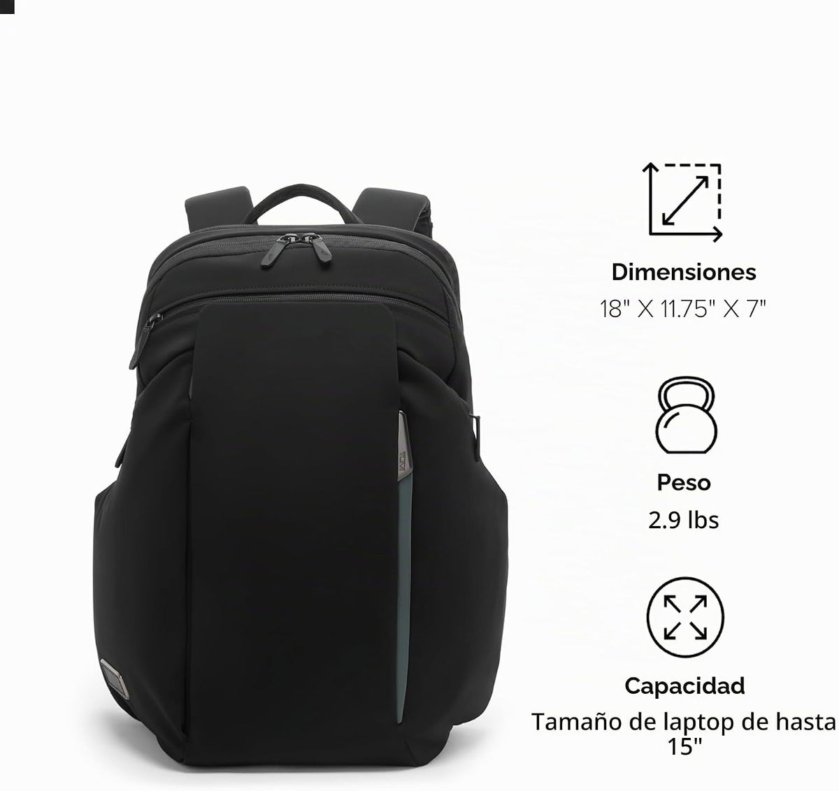 TUMI Axis Mochila grande de 25 litros, se adapta a portátiles de hasta 15