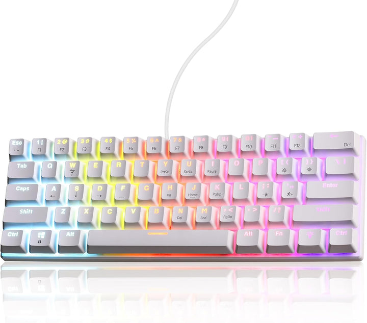 Gaozen Teclado mecánico 60% con cable para juegos, retroiluminado R...