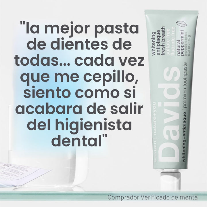 Davids Pasta dental natural, Blanqueamiento, Antiplacas, sin SLS, s...