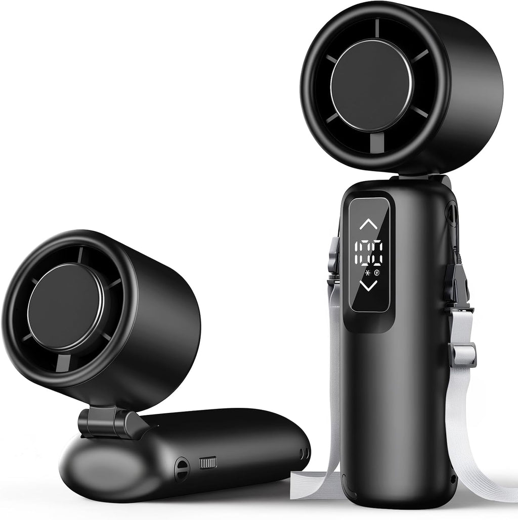 Guirngou Ventilador turbo portátil de mano, viento de 1 a 100 veloc...