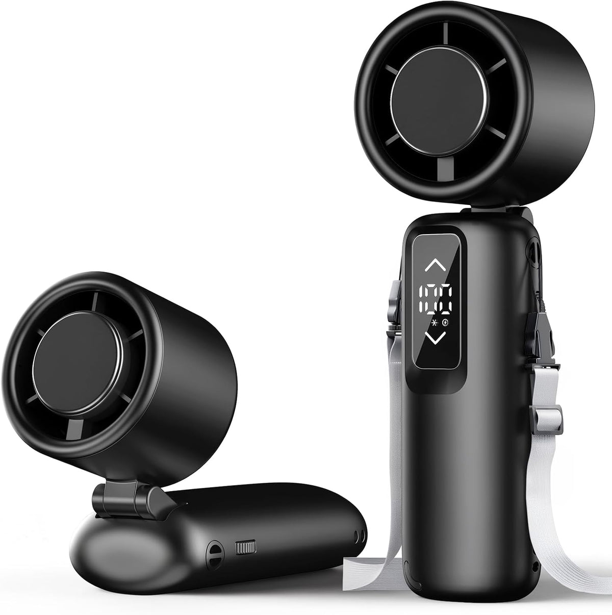 Guirngou Ventilador turbo portátil de mano, viento de 1 a 100 veloc...