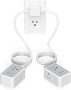 TESSAN Regleta de alimentación de enchufe plano de doble extremo, cable de
