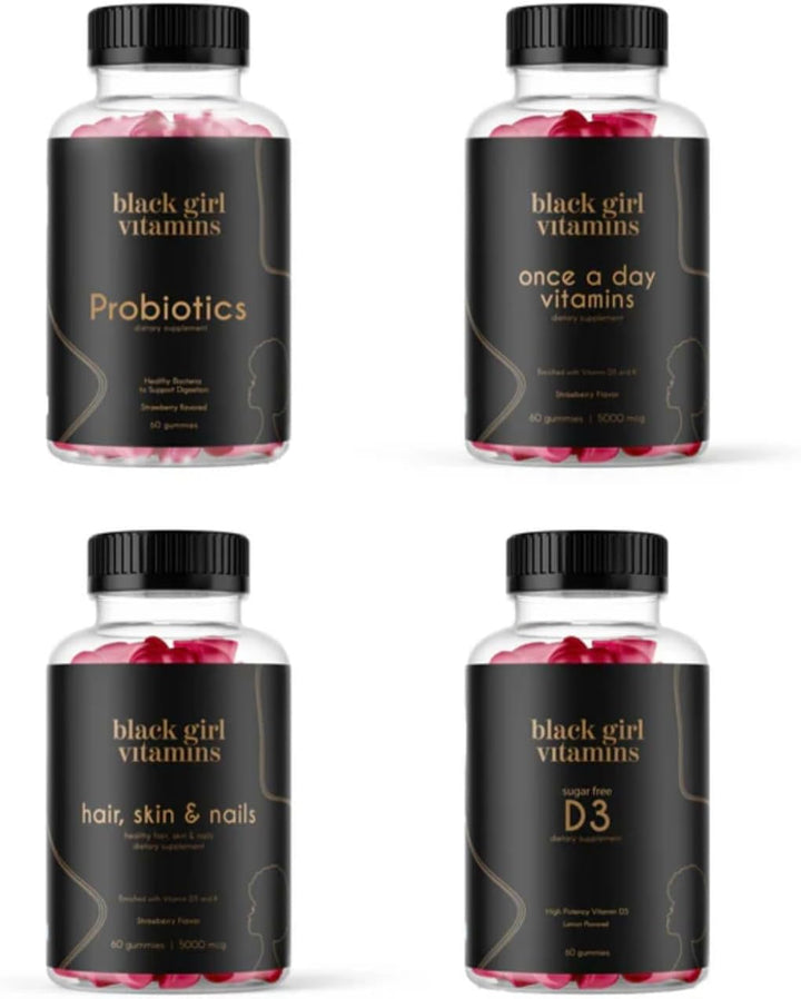 Black Girl Vitamins Complete Wellness Essentials - Paquete de 30 dí...