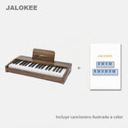 Teclado de piano para niños, piano digital para niños, instrumento educativo musical, juguete de madera para niñas y niños a partir de 3 años (nogal, 37 teclas)