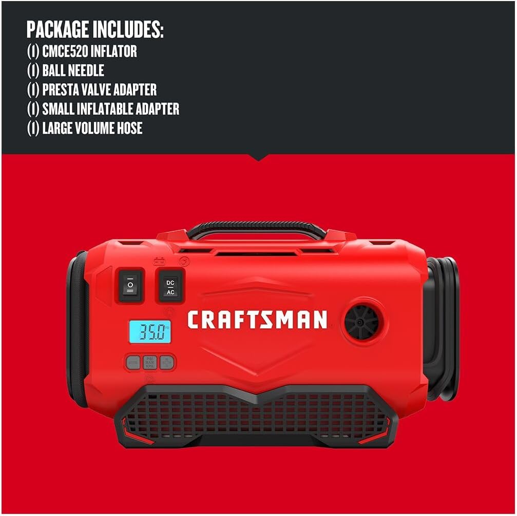 CRAFTSMAN Compresor de aire portátil para inflador de neumáticos V2...