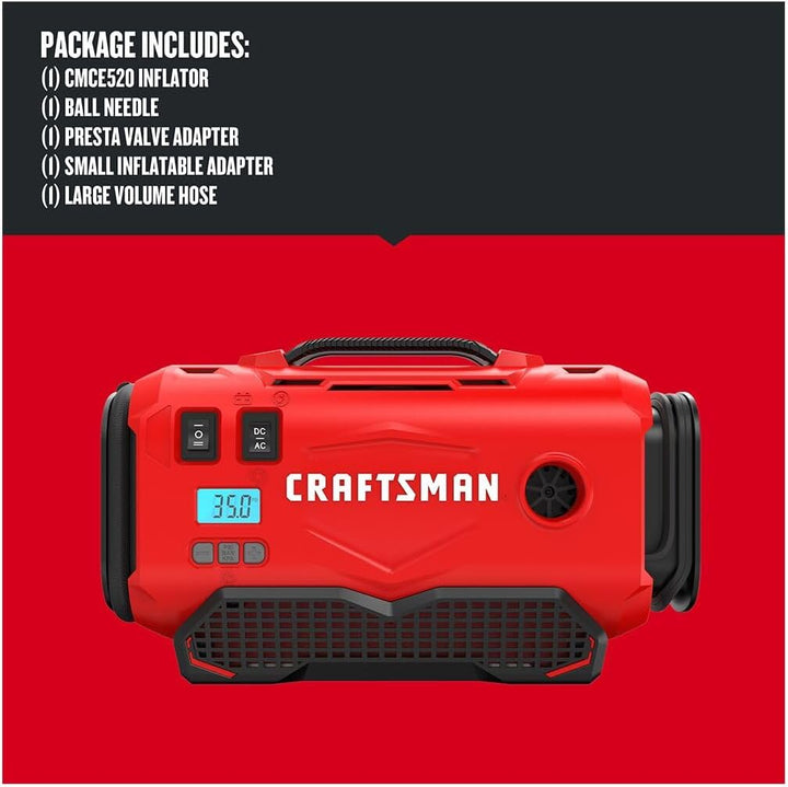 CRAFTSMAN Compresor de aire portátil para inflador de neumáticos V2...