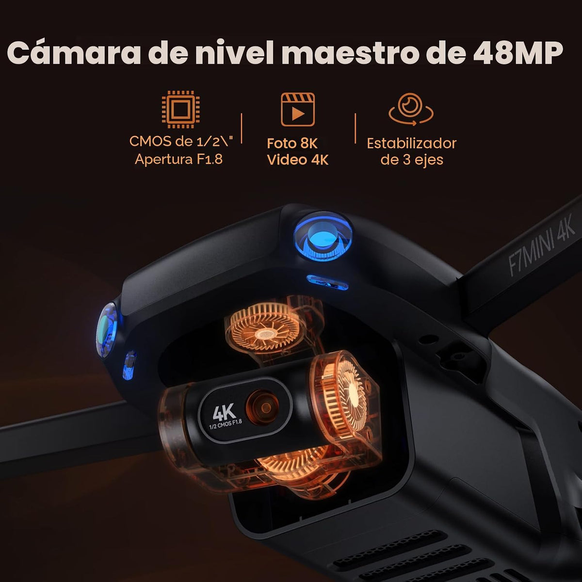 Bwine F7MINI 4K Video 8K Photo Drones con Camera para Adults 3-Axis Gimbal