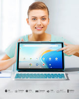 Tablet 2 en 1 con funda para teclado y ratón, tableta de 10 pulgada...