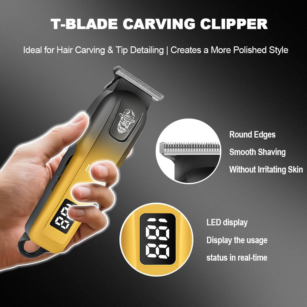 LQT - Cortapelos para hombres, con pantalla LED, 4 piezas, inalámbr...