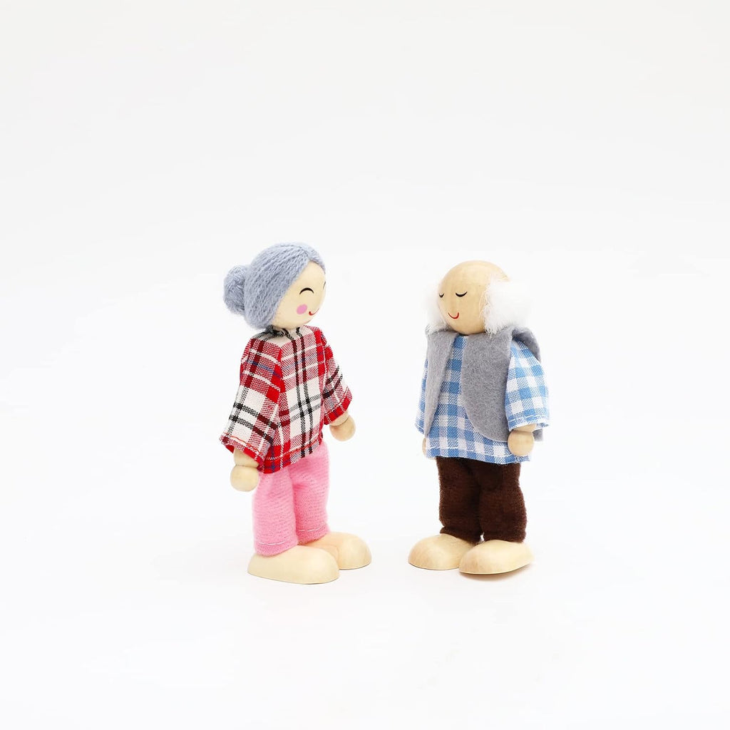 ONEST Juego de 16 piezas de casa de muñecas de madera, mini figuras