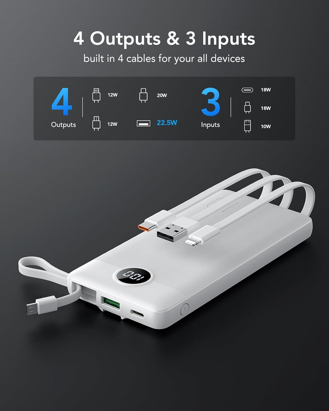 VRURC Banco de energía para iPhone, cargador portátil USB C de 1000...