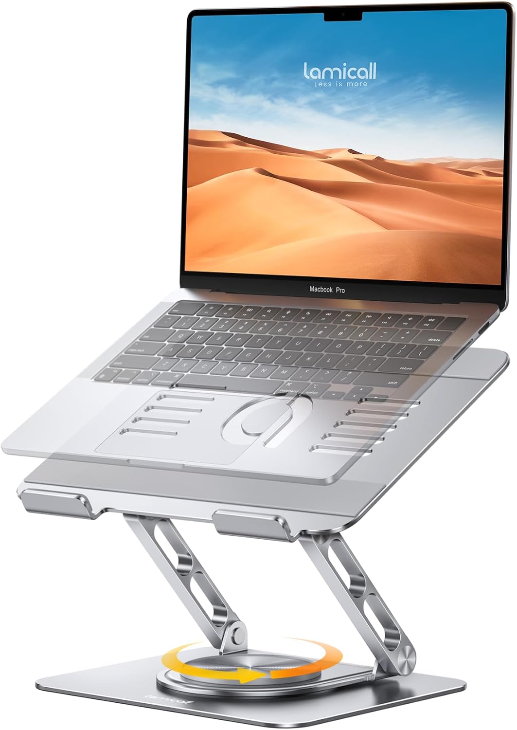 Lamicall - Soporte ajustable para laptop para escritorio - Base gir...