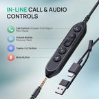 Yealink Auriculares con cable UH42 SE, 0.1 in y USB-A/C, controles en línea