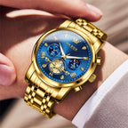 OLEVS Relojes para Hombre Lujo Acero Inoxidable Cara Grande Cronógrafo Vestir