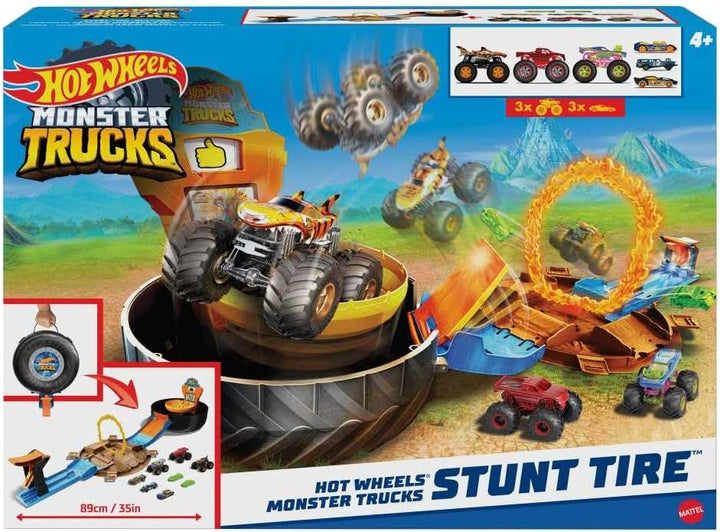 Hot Wheels Juego de neumáticos Monster Trucks, incluye 3 camiones m...
