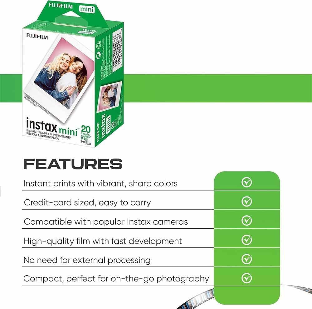 Fujifilm Película para cámara Instax Mini: 20 disparos en total, (1...