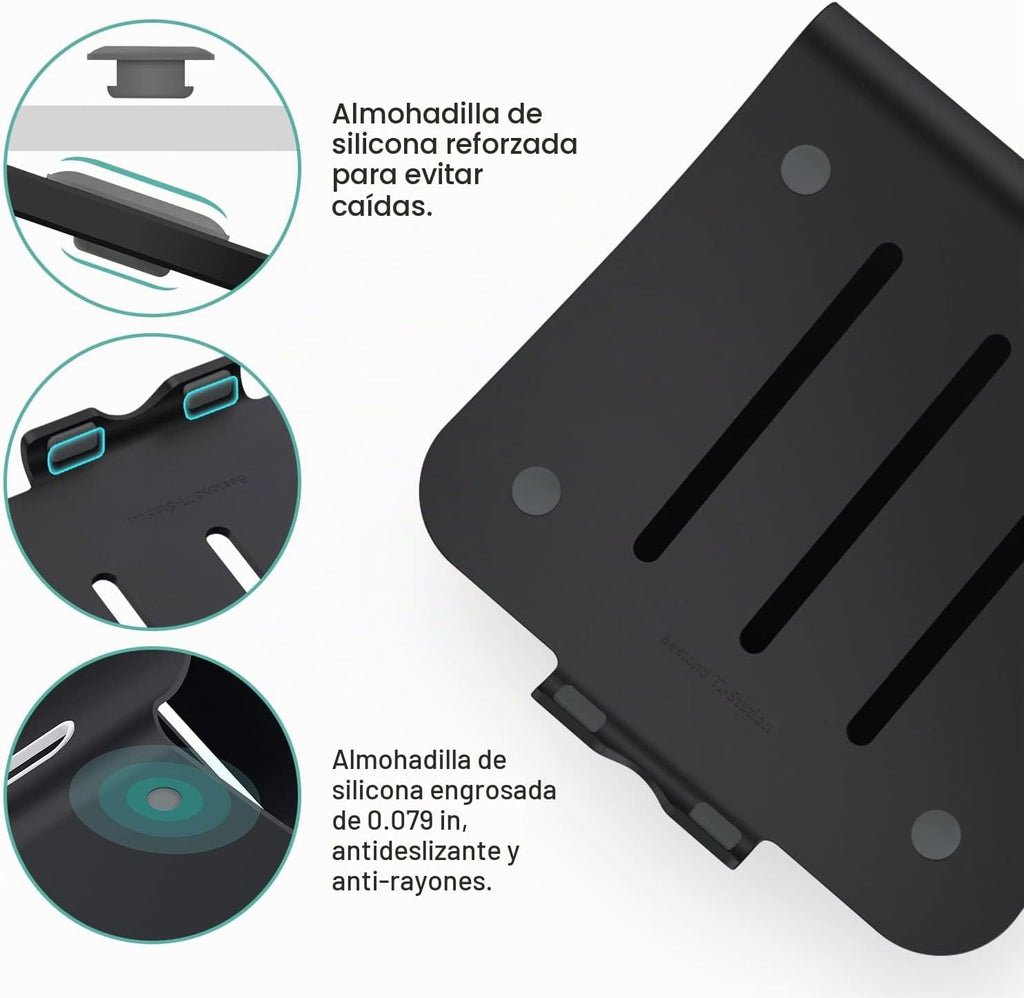 Soporte para portátil de aluminio con ventilación térmica para MacBook Air/Pro, Dell, HP, Lenovo, Microsoft Surface, Samsung de 11 a 16 pulgadas (negro)
