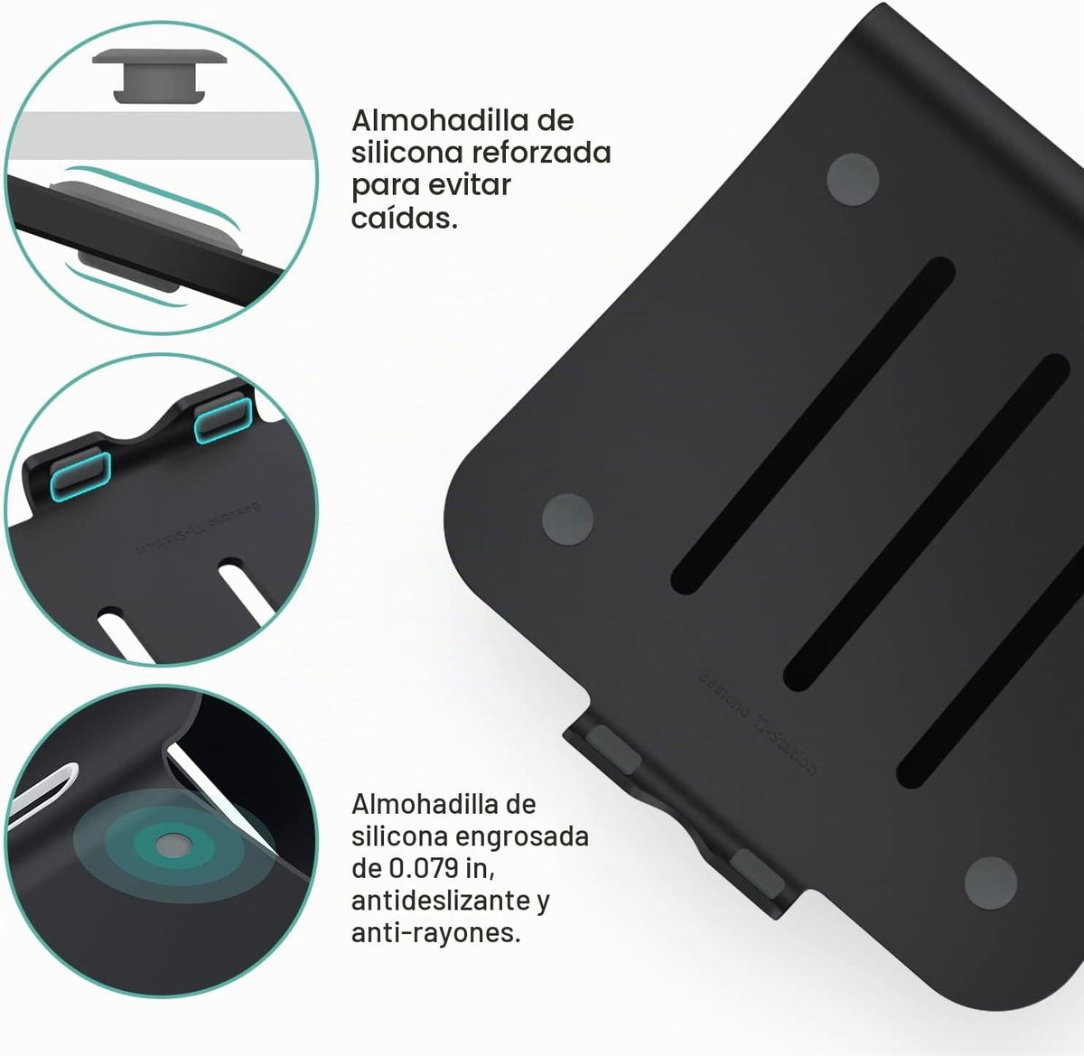 Soporte para portátil de aluminio con ventilación térmica para MacBook Air/Pro, Dell, HP, Lenovo, Microsoft Surface, Samsung de 11 a 16 pulgadas (negro)