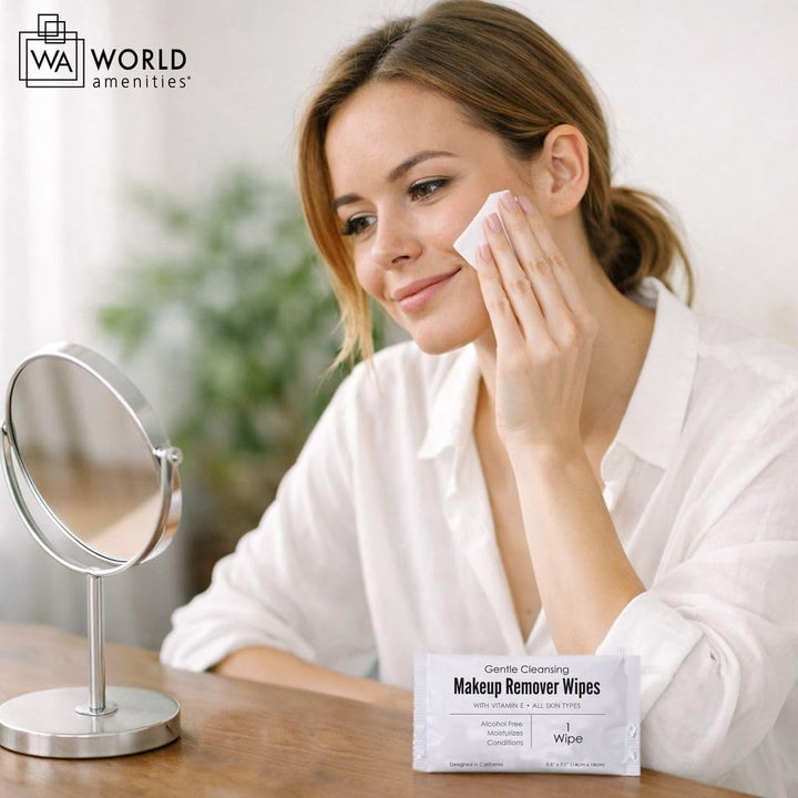 World Amenities - Toallitas removedoras de maquillaje a granel | 50...