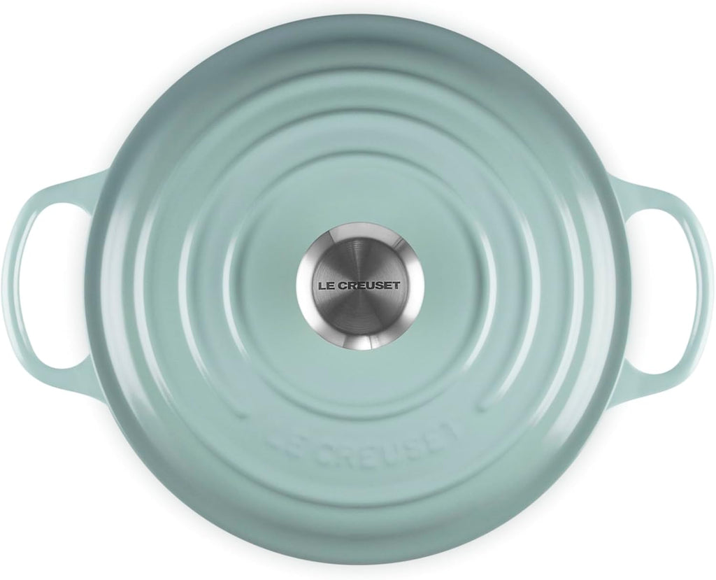 Le Creuset Horno holandés redondo ancho de hierro fundido esmaltado, 3.5 cuartos de galón., sal marina