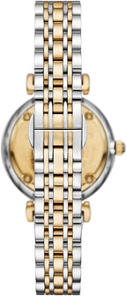 Emporio Armani Reloj de acero inoxidable bicolor de dos manos para mujer (Modelo: AR11702)