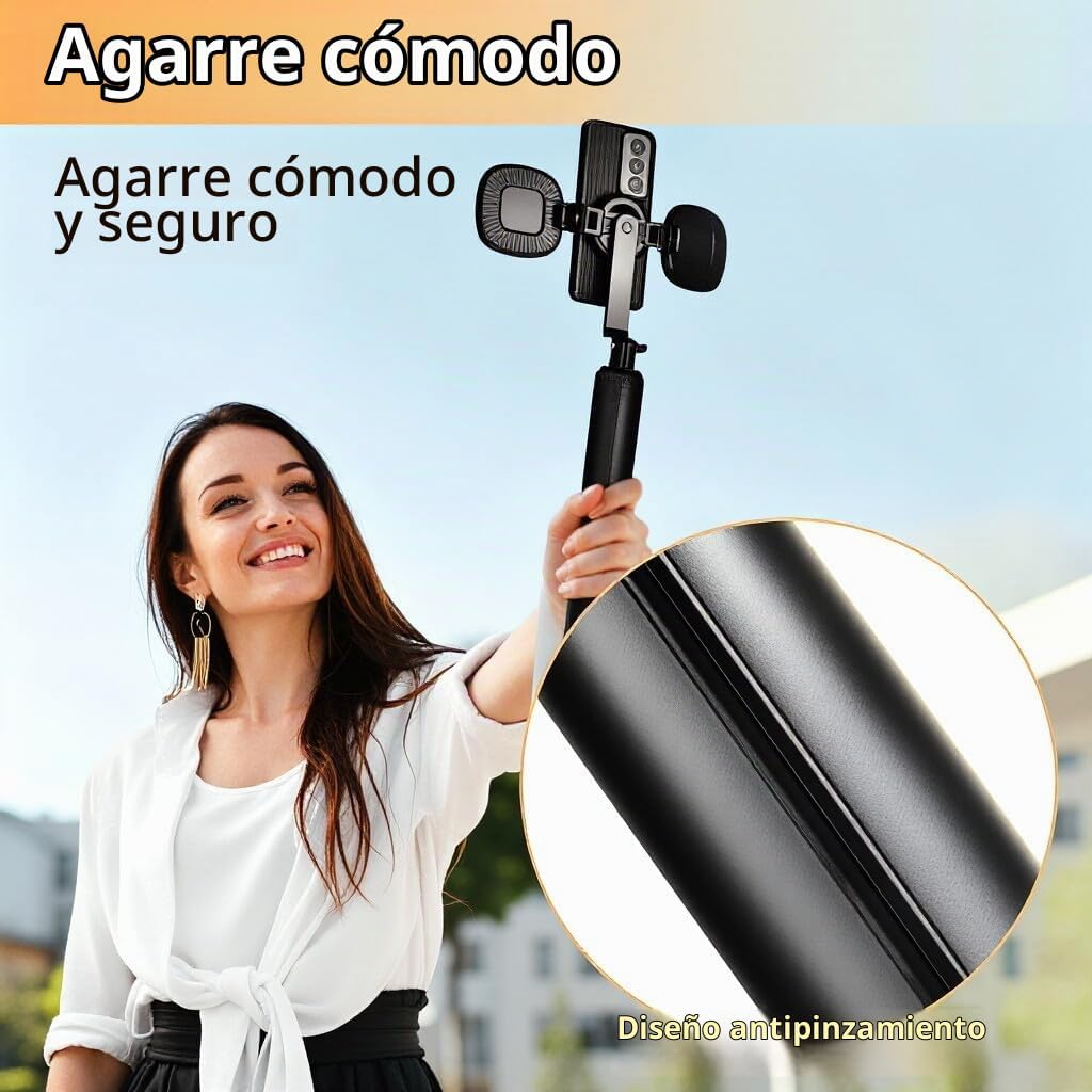 Trípode magnético universal para selfie stick con luz de relleno para