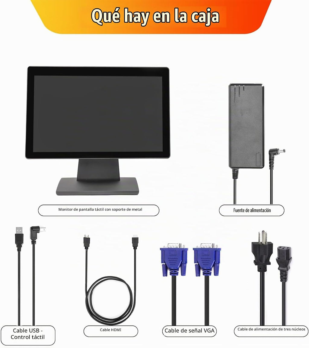 ANGEL POS Grado comercial 17.3 pulgadas 1920 x 1080 FHD pantalla táctil POS Monitor, 10 puntos táctil HDMI VGA, pantalla impermeable a prueba de polvo, industrial, oficina, venta al por menor, gimnasio, almacén