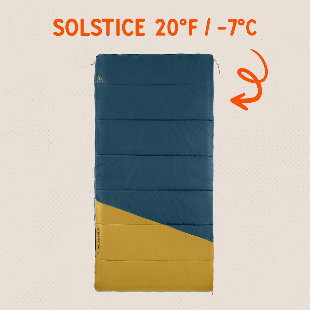 Kelty Solstice - Saco de dormir rectangular de gran tamaño, 2-3 estaciones