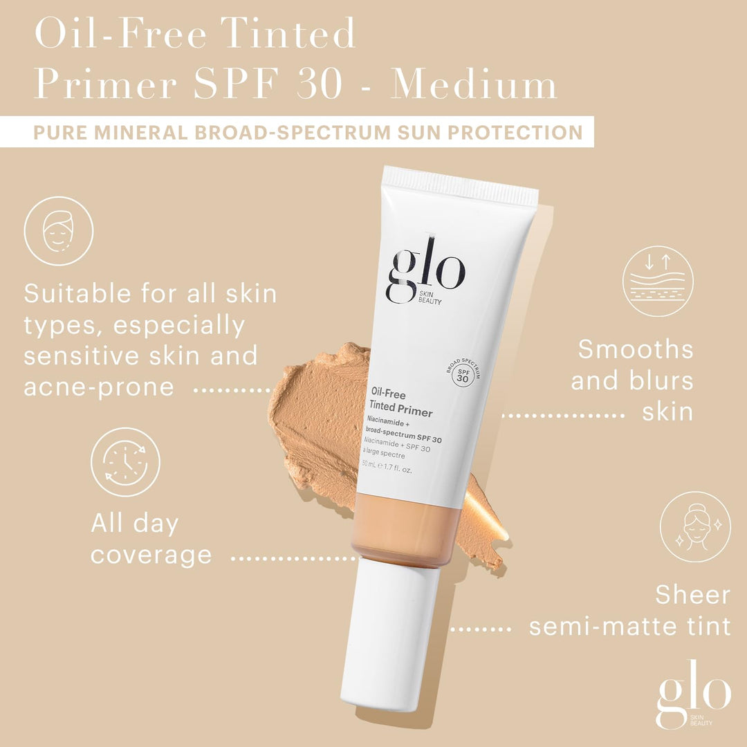 Glo Skin Beauty Primer teñido sin aceite SPF 30 - Maquillaje minera...