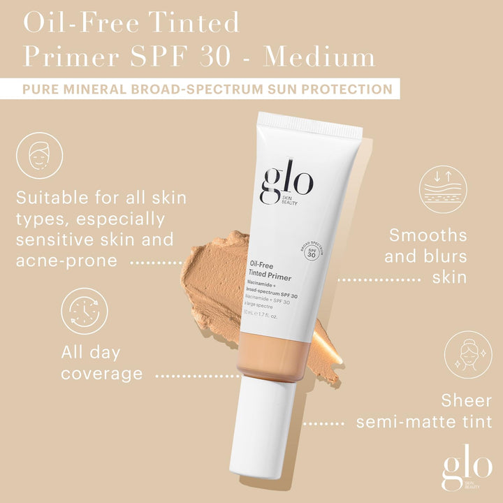 Glo Skin Beauty Primer teñido sin aceite SPF 30 - Maquillaje minera...