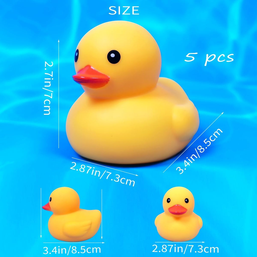 Pato de goma sin agujero, pato de goma sin moho sin agujero, juguete de baño impermeable para niños, piscina, fiesta de cumpleaños y decoración del baño del hogar