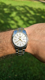 Seiko Reloj 5 Plata/Oro SNKL47K1, Plateado/Dorado, Reloj analógico, cuerda automática