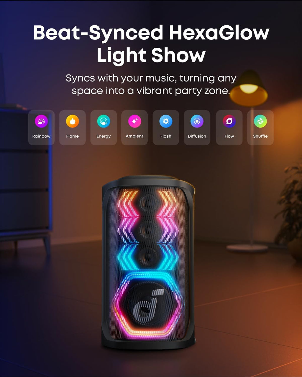 Soundcore Rave 3S AI Party Speaker de Anker, eliminación vocal AI