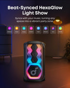 soundcore Rave 3S - Altavoz de fiesta AI con 2 micrófonos inalámbricos, sonido de 200 W, eliminación de voz AI, reverberación, espectáculo de luz, tiempo de reproducción de 12 horas, sistema PA