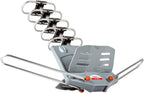 Five Star Antena HDTV amplificada OTA de rotación de 360 grados motorizada para exteriores de 150 millas para 2 televisores - Canales UHF/VHF/1080P Control remoto inalámbrico - Cable coaxial RG6 de 40 pies