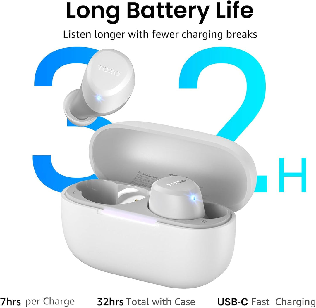 TOZO Auriculares inalámbricos A1 Bluetooth 5.3 de peso ligero en el...