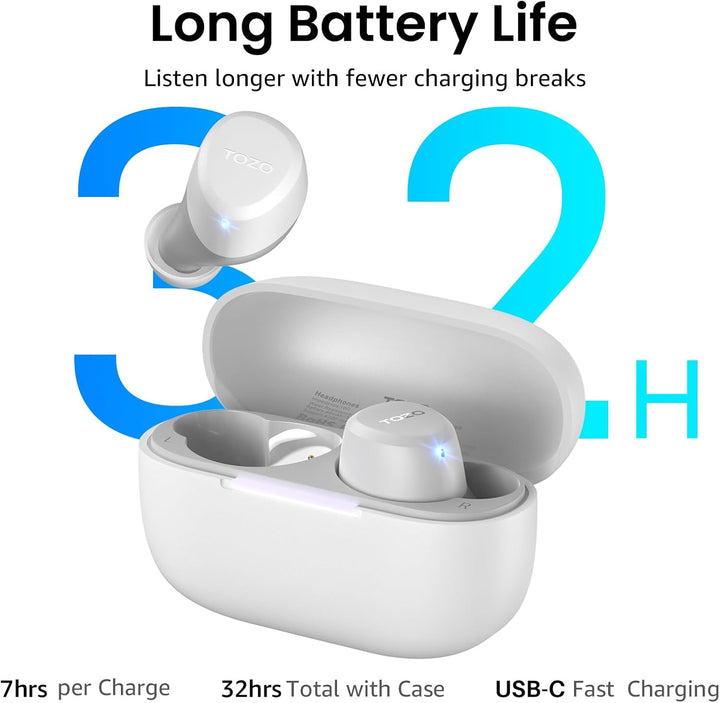 TOZO Auriculares inalámbricos A1 Bluetooth 5.3 de peso ligero en el...