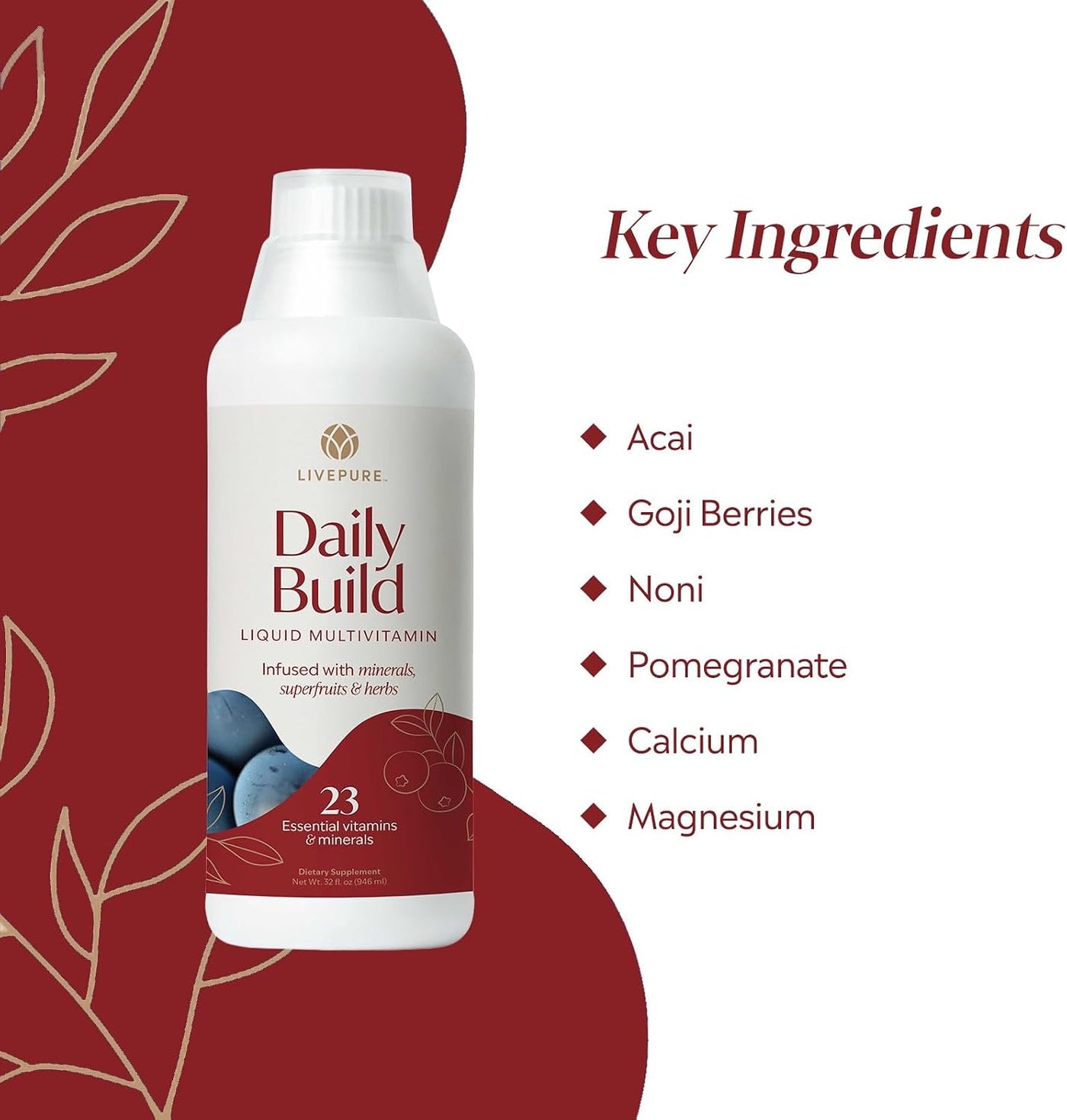 PURE Daily Build Suplemento dietético líquido multivitamínico y min...