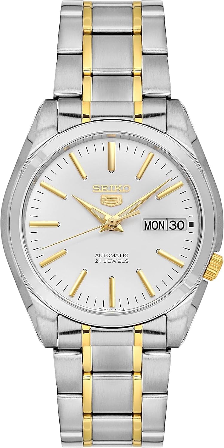 Seiko Reloj 5 Plata/Oro SNKL47K1, Plateado/Dorado, Reloj analógico, cuerda automática