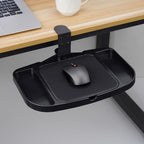 Plataforma de soporte de alfombrilla de mouse con abrazadera, altura ajustable debajo del escritorio, soporte de extensión giratoria de 360°, con 5 compartimentos de almacenamiento, ahorra