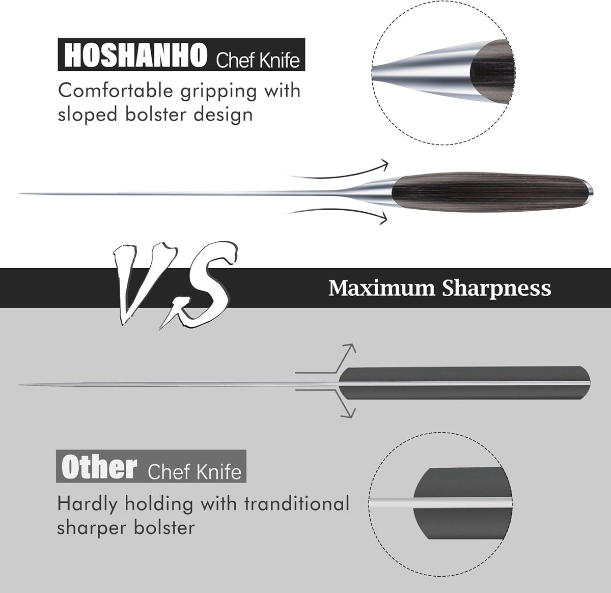 HOSHANHO Cuchillo de cocina japonés de acero de alto carbono