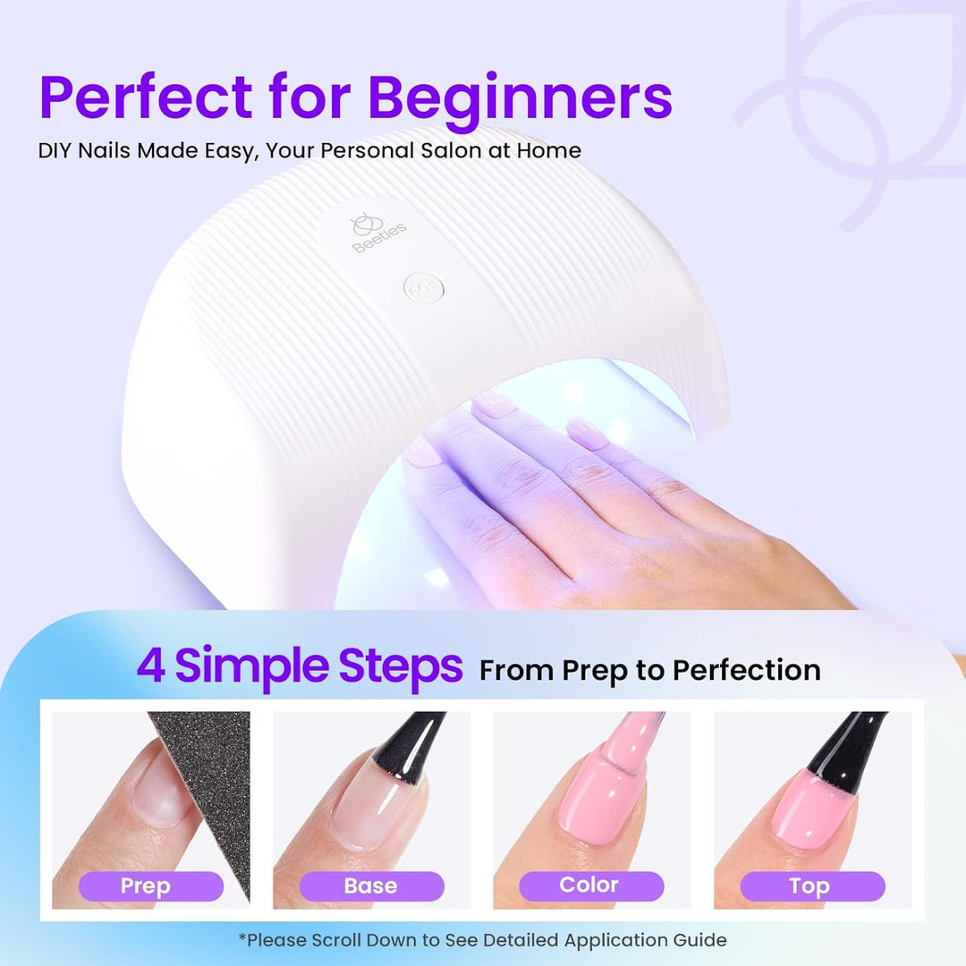 Beetles - Kit de esmalte de uñas de gel con luz UV \u2013 Juego de...