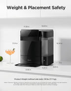 GoveeLife Máquina de hielo Smart Nugget Pro, 60 libras diarias, hielo de 6
