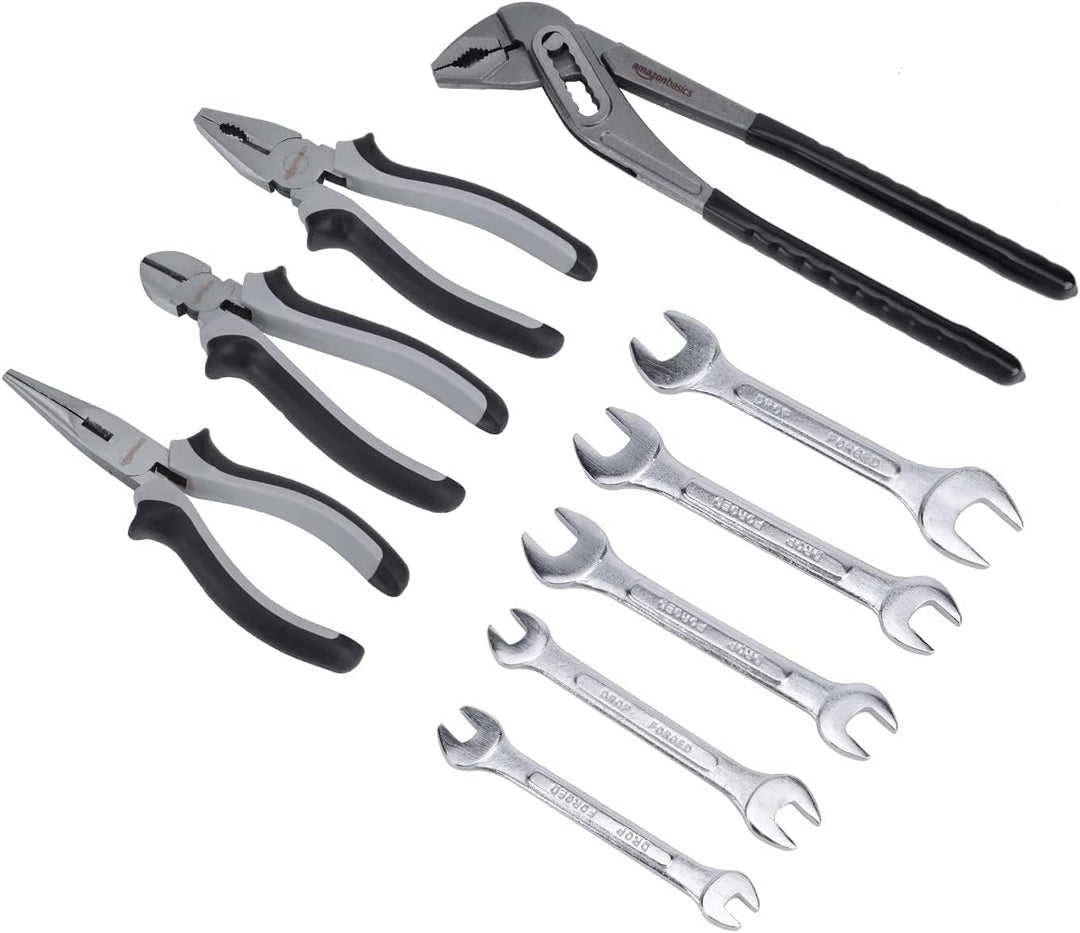Amazon Basics Juego de herramientas manuales de mecánico y reparaci...